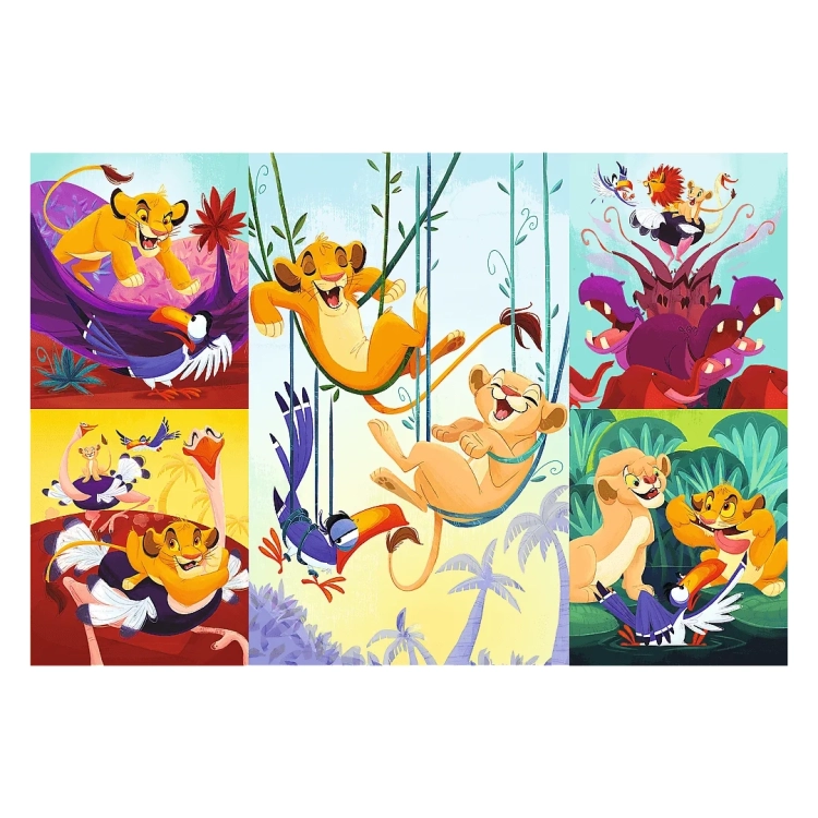 Zawartość opakowania puzzli Król Lew