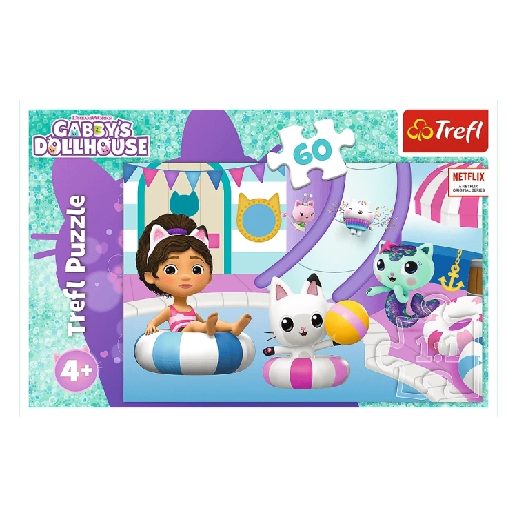 Puzzle Gabby na basenie - przód opakowania