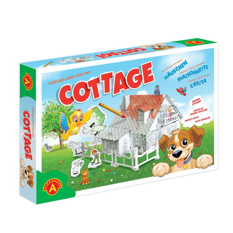 Domek do malowania z pieskiem – zestaw kreatywny dla dzieci.