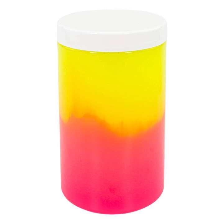 Zbliżenie na masę plastyczną Jiggly slime neo duo Tuban – żółto-różowa konsystencja.