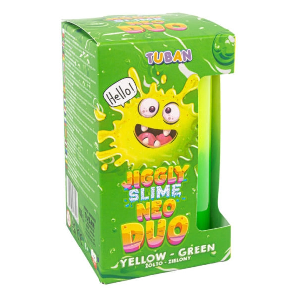 Połączone kolory żółtego i zielonego z Jiggly slime neo duo Tuban.