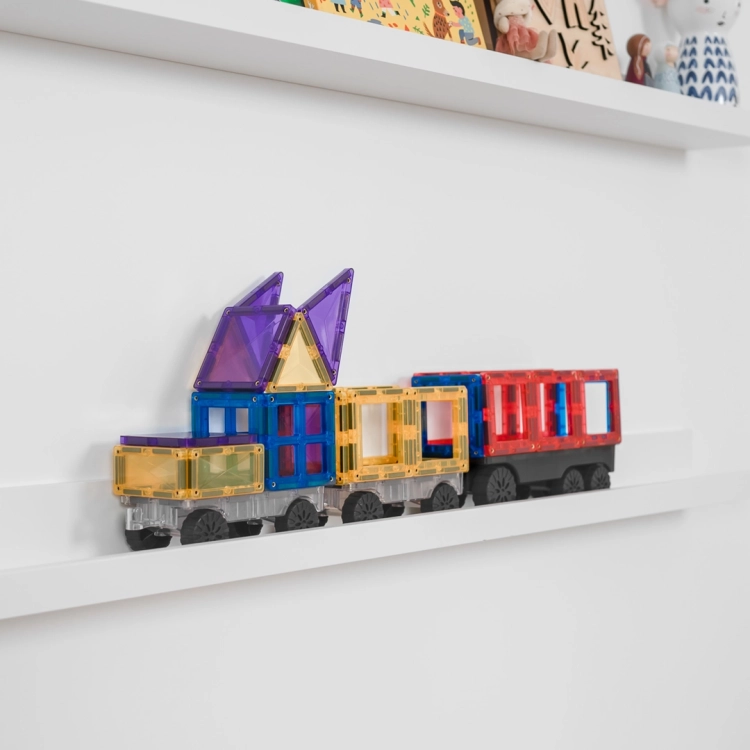 Pojazd zbudowany z klocków magnetycznych CONNETIX Rainbow Transport Pack 50 el