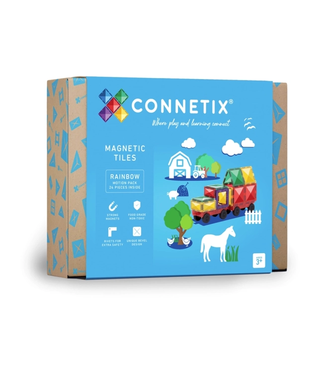 Opakowanie zestawu klocków magnetycznych CONNETIX Rainbow Motion Pack