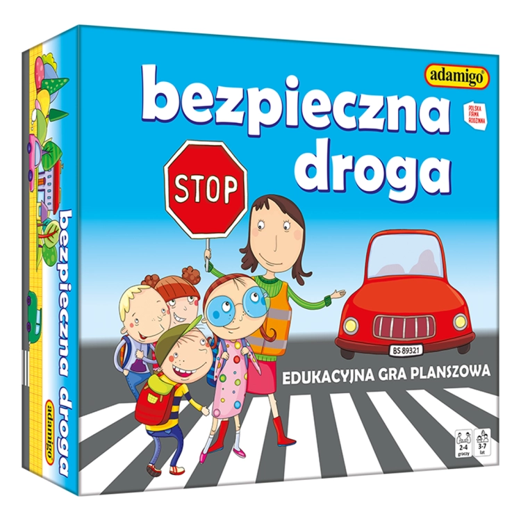 Pudełko gry edukacyjnej "Bezpieczna droga" od Adamigo