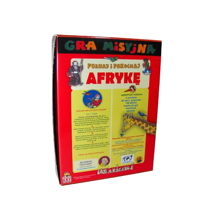 Gra planszowa Poznaj i Pokochaj Afrykę – opakowanie tył