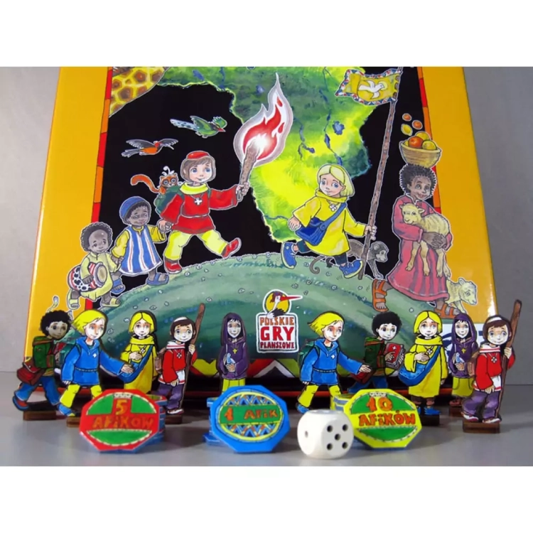 Elementy gry Poznaj i Pokochaj Afrykę – pionki i żetony