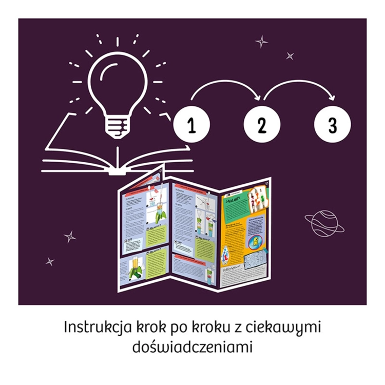 Instrukcja do eksperymentów krok po kroku w zestawie Space Bubbles.