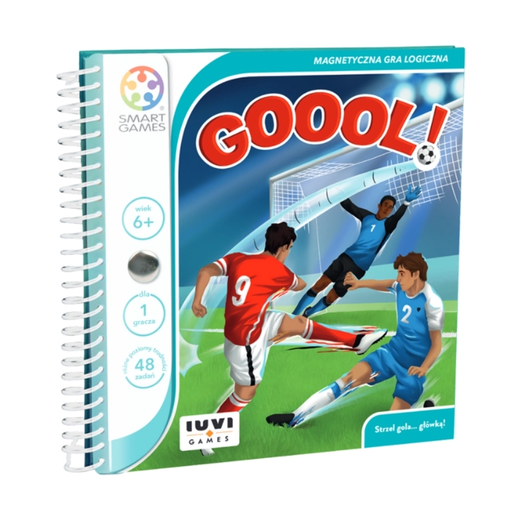 Opakowanie gry logicznej Goool! marki Smart Games dla dzieci od 6 lat.