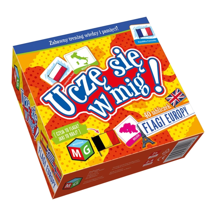 Opakowanie gry edukacyjnej Flagi Europy od Multigra.