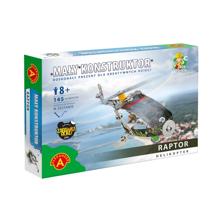 Opakowanie zabawki edukacyjnej Helikopter Raptor Mały Konstruktor Alexander 8+