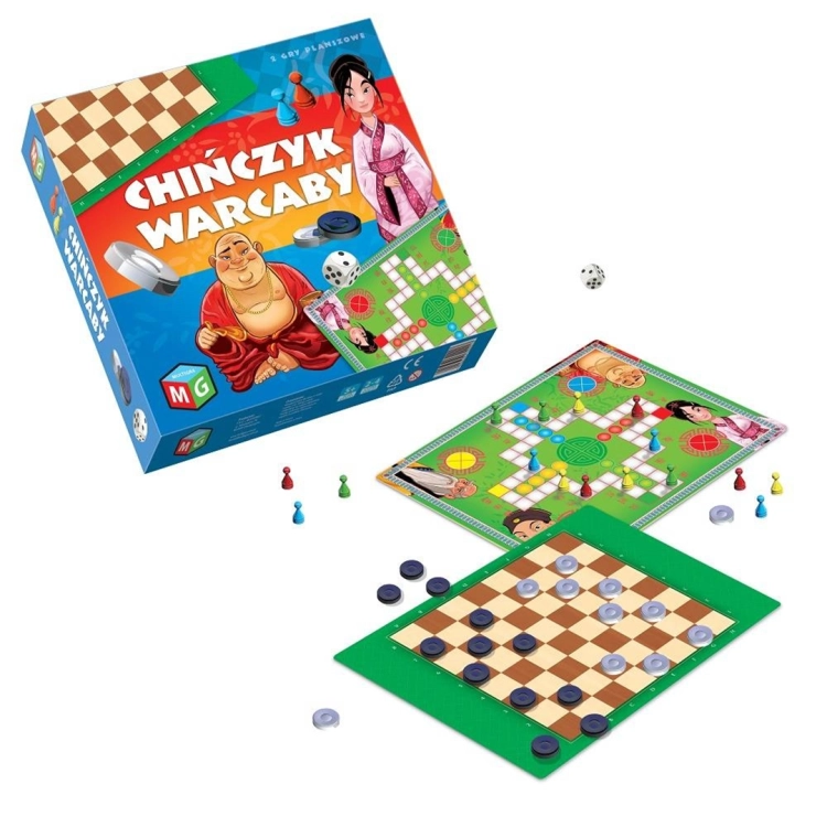 Plansze i elementy do gry Chińczyk i Warcaby.