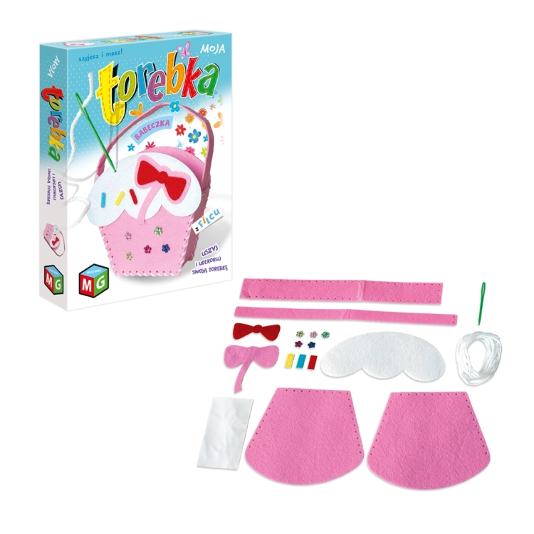 Zawartość zestawu do szycia "Torebka Babeczka" od Multigra