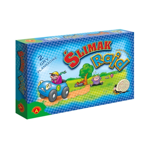 Pudełko gry planszowej "Rajd Samochodowy – Ślimak" od Alexander.