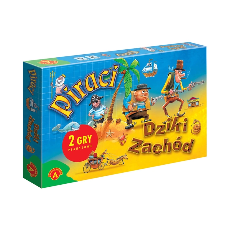 Pudełko gry planszowej "Piraci – Dziki Zachód" od Alexander.