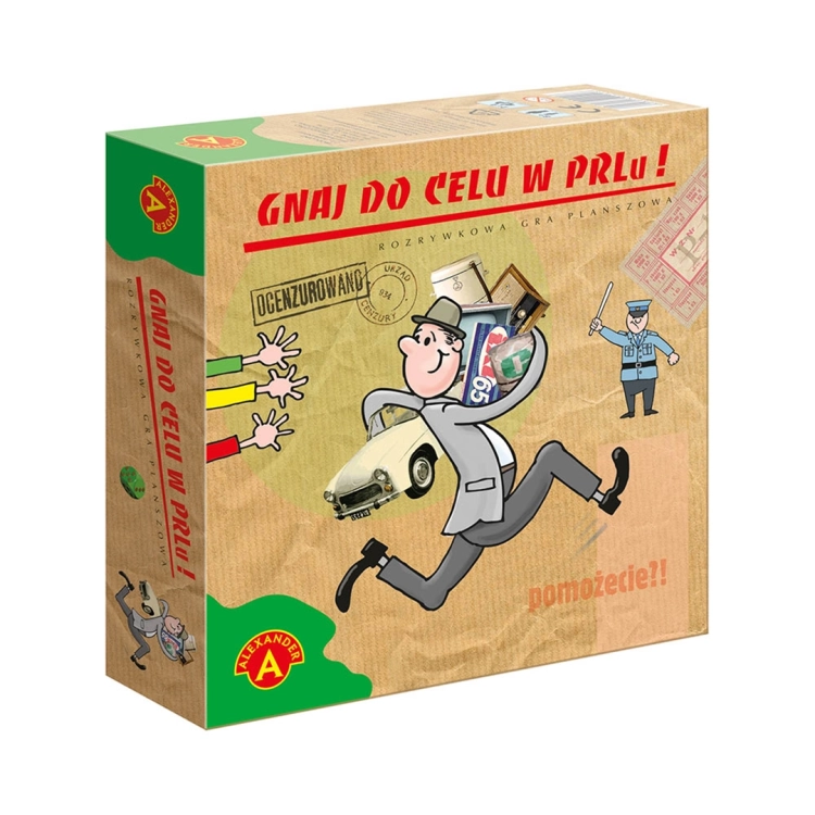 Pudełko gry planszowej "Gnaj do Celu w PRL-u" od Alexander.