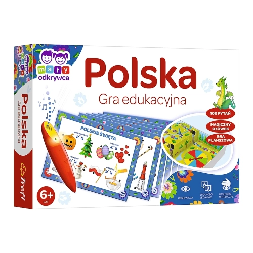 Pudełko gry edukacyjnej "Polska: Magiczny Ołówek" od Trefl dla dzieci od 6 lat.