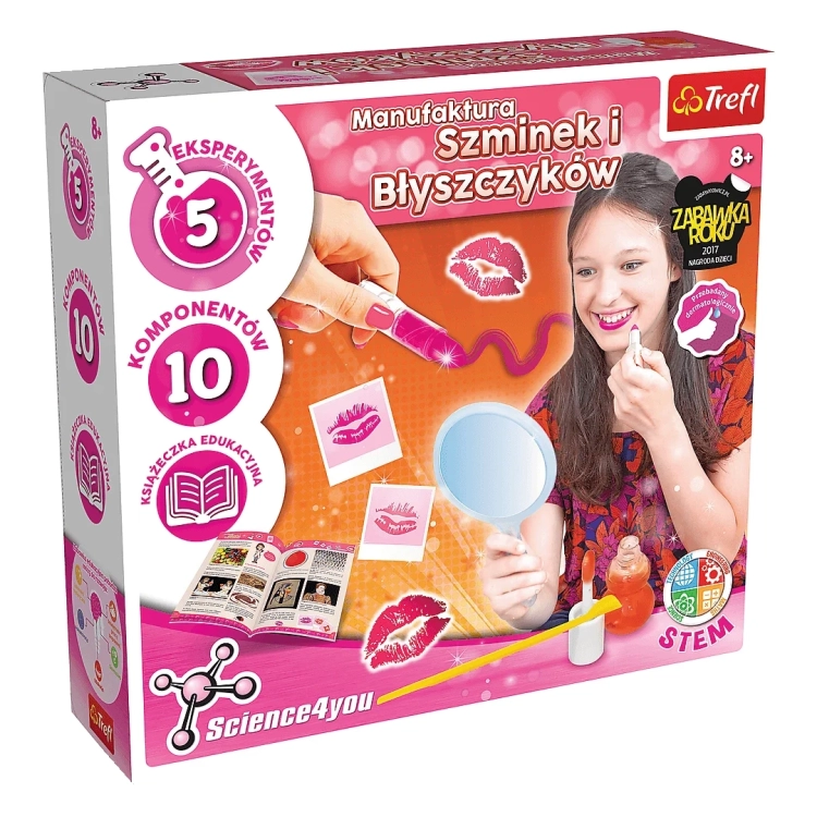 Opakowanie zestawu edukacyjnego Manufaktura Szminek i Błyszczyków od Trefl