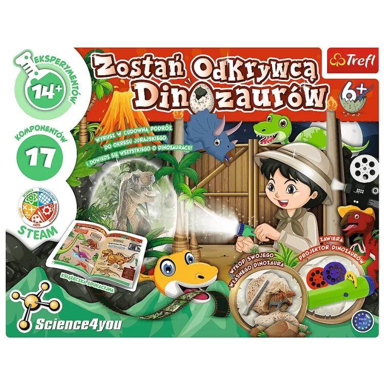 Ilustracja zestawu Zostań Odkrywcą Dinozaurów Trefl.