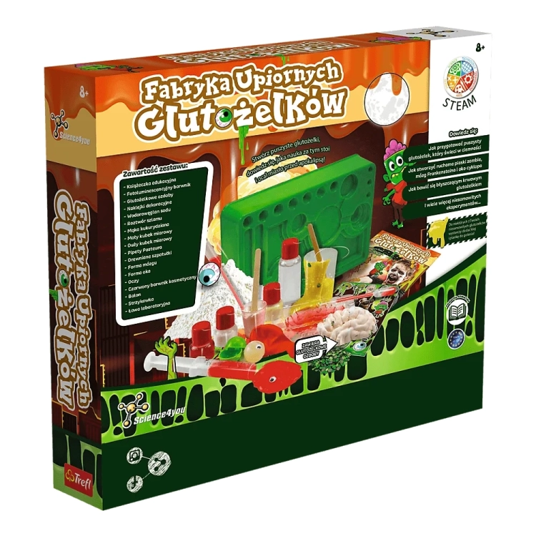 Opakowanie zestawu naukowego Fabryka Upiornych Glutożelków od Trefl