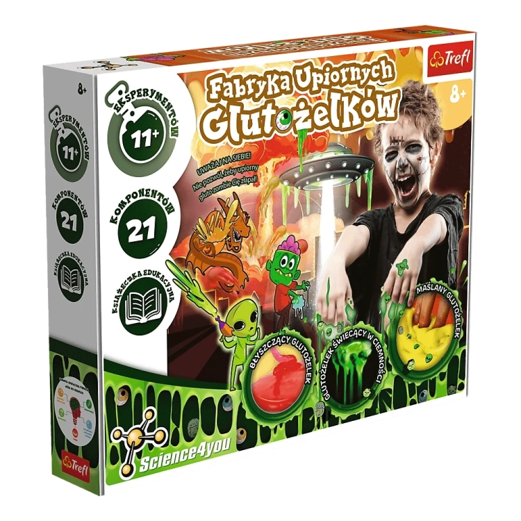 Opakowanie zestawu naukowego Fabryka Upiornych Glutożelków od Trefl
