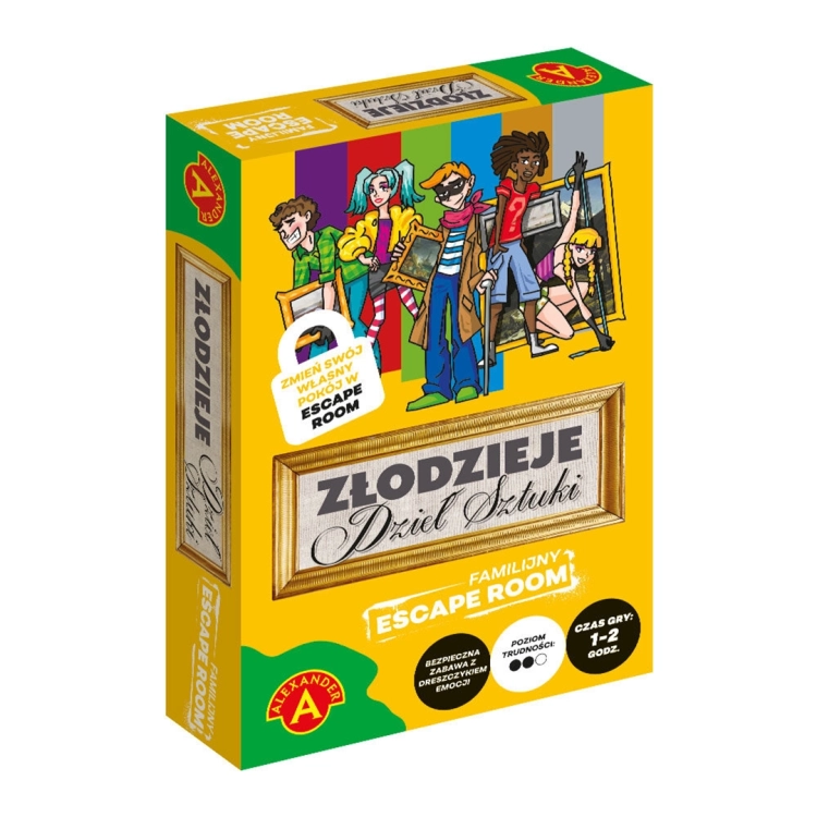 Opakowanie gry Escape Room Złodzieje Dzieł Sztuki Alexander 8+.