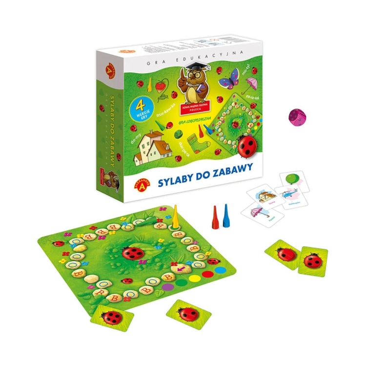 Plansza i elementy gry Sylaby do zabawy.