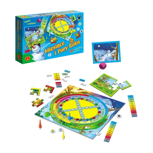 Elementy zestawu gry Poznajemy miesiące i pory roku