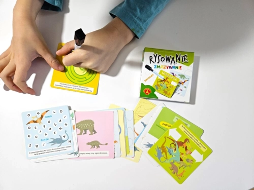 Pisak z końcówką do ścierania dołączony do zestawu Rysowanie Zmazywanie Dinozaury