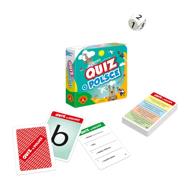 Opakowanie i karty zestawu Quiz o Polsce od Alexander
