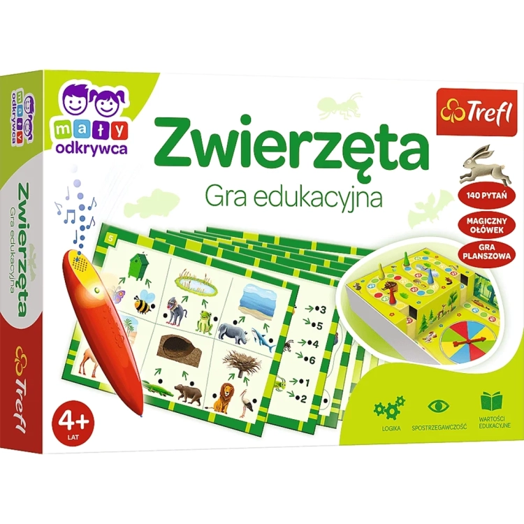 Gra edukacyjna Zwierzęta Magiczny Ołówek Trefl – pudełko z zestawem dla dzieci 4+