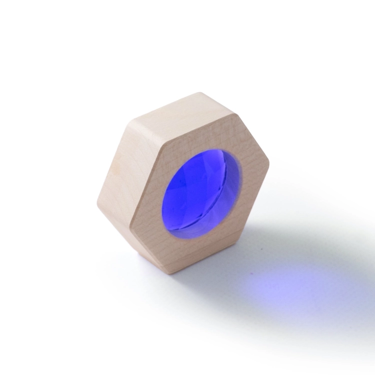 Niebieski drewniany kalejdoskop Bajo