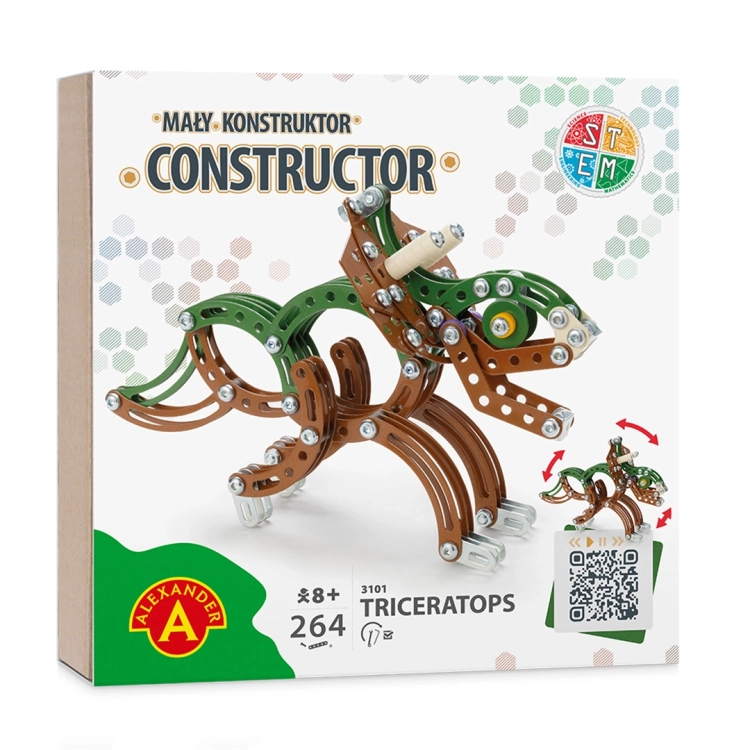 Pudełko zestawu Mały Konstruktor Triceratops Alexander.