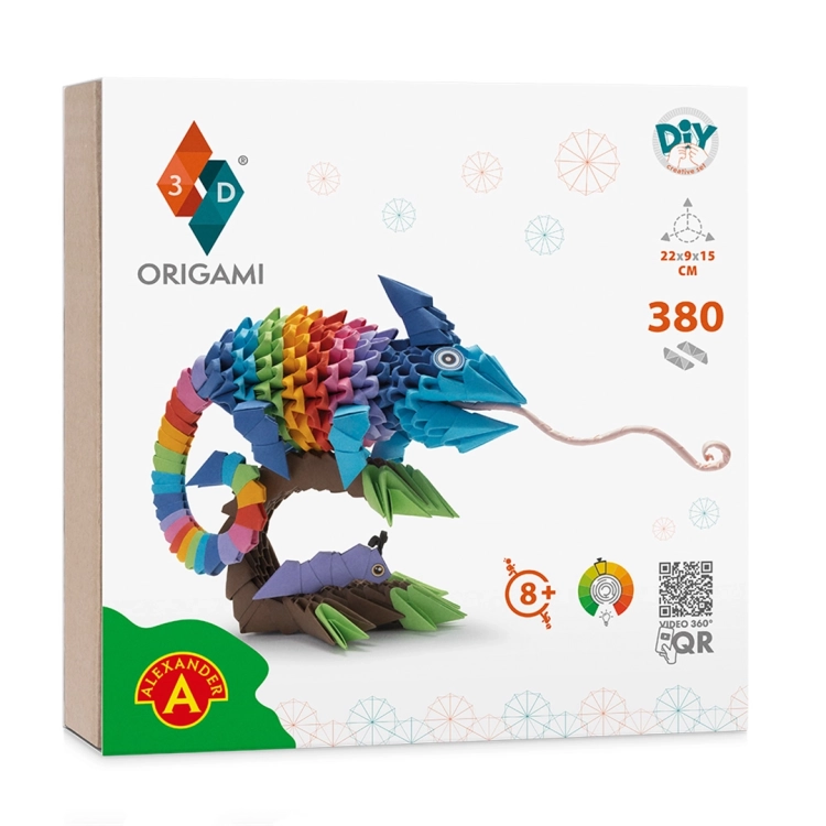 Opakowanie zestawu kreatywnego ORIGAMI 3D Kameleon od Alxander
