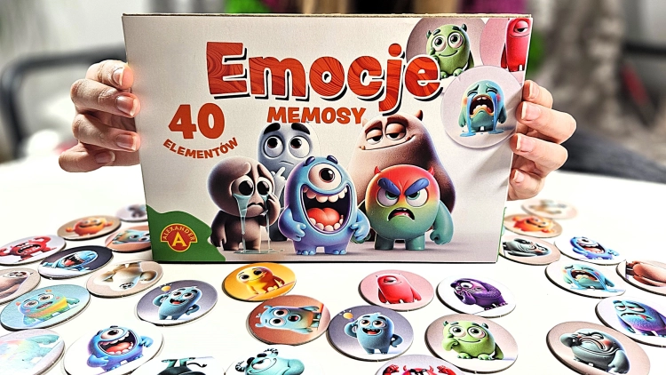 Otwarta gra Memosy – Emocje, ilustracje przedstawiające różne nastroje.
