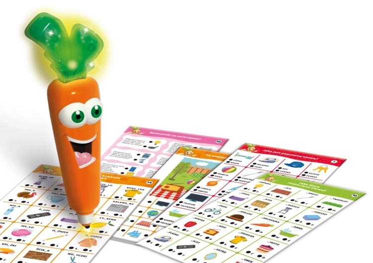 nteraktywna marchewka Carotina i karty edukacyjne do nauki przez zabawę