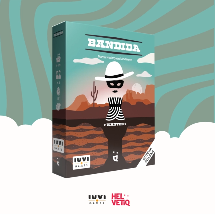 pudełko gry Bandida na tle stylizowanej grafiki