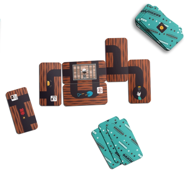 układ kart w grze Bandida przedstawiający trasę ucieczki