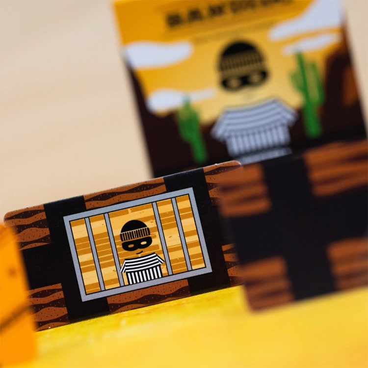 bandido karta więźnia w celi na tle tuneli