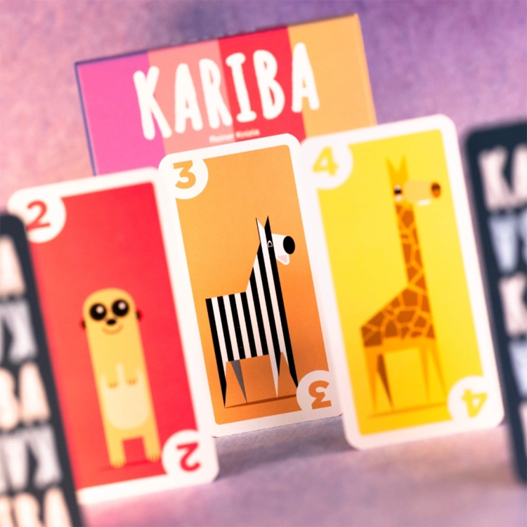 Karty do gry Kariba – zestaw kolorowych kart z ilustracjami zwierząt, używanych w grze Kariba.