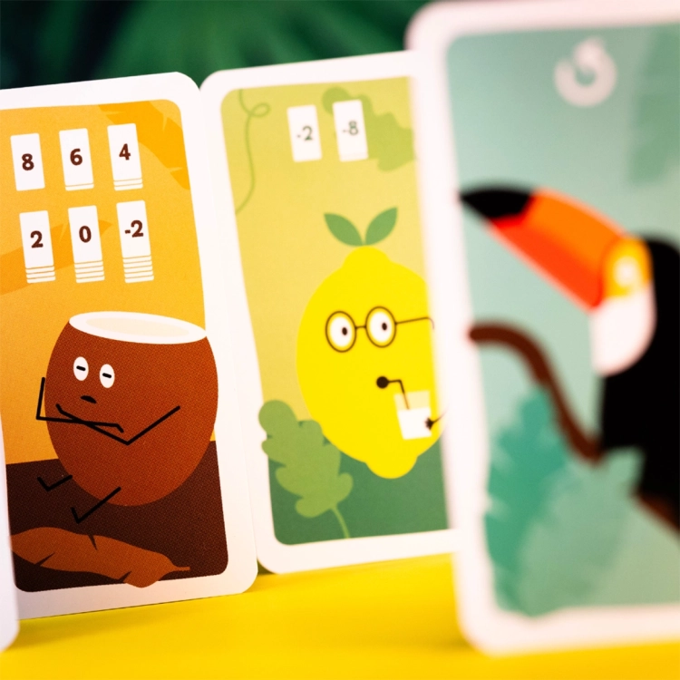 Karty kokosa i cytryny z Tucano – Karty przedstawiające kokosa i cytrynę, elementy gry Tucano.