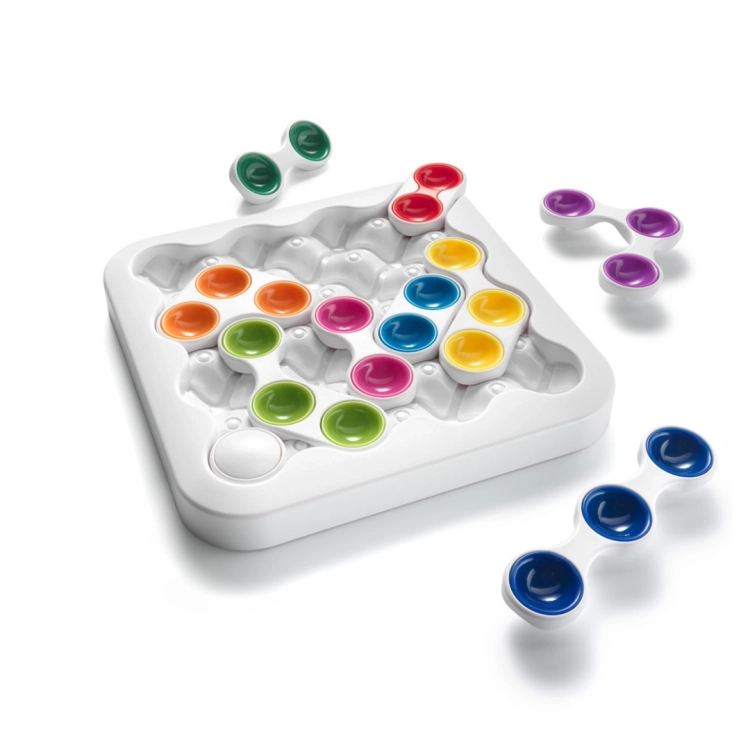 Plansza gry Antywirus SmartGames z kolorowymi elementami do przesuwania.