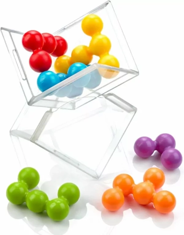 Przezroczysta kostka z kolorowymi elementami – gra logiczna Cube Puzzler Pro.