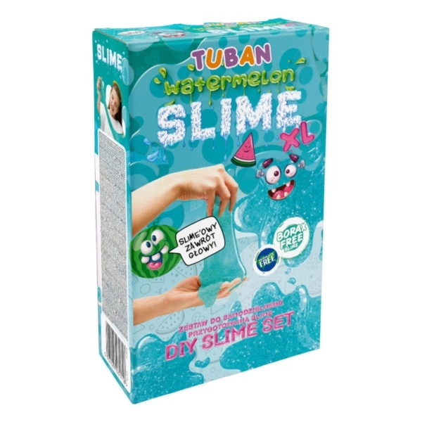 Widok boczny opakowania Tuban Slime Arbuz XL – slime o zapachu arbuza.