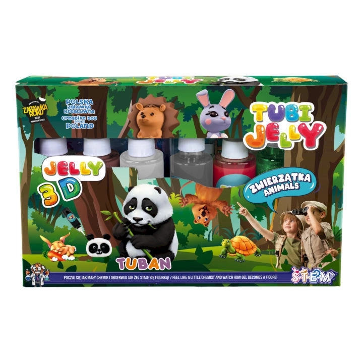 zestaw tubi jelly zwierzątka 3d tuban 6 kolorów front opakowania