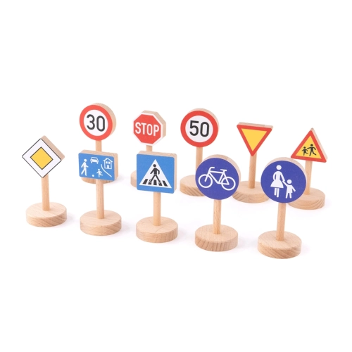 Drewniane znaki drogowe zabawka dla dzieci Bajo 3+