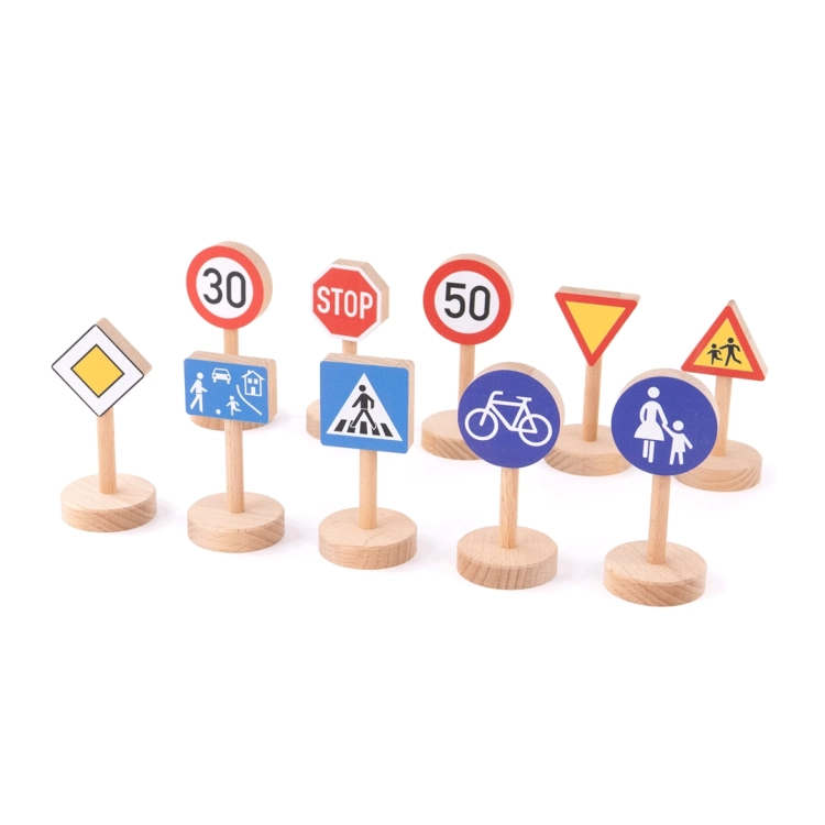 Drewniane znaki drogowe zabawka dla dzieci Bajo 3+