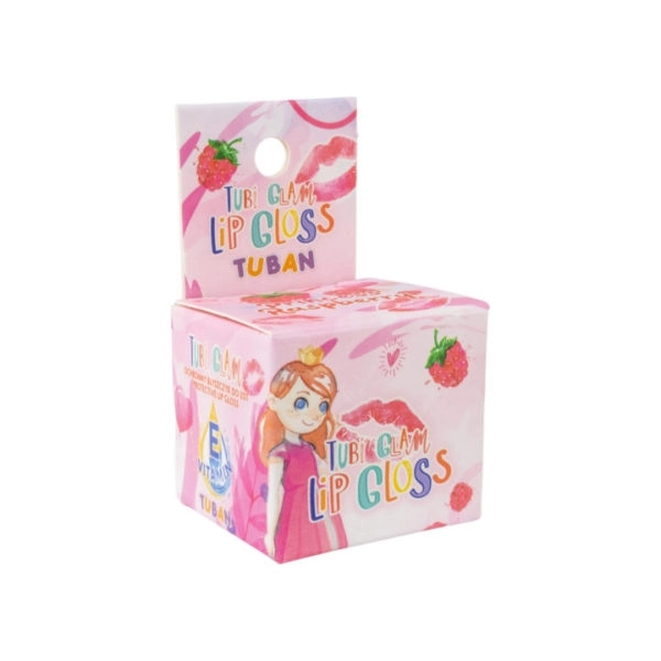 Opakowanie  Tubi Glam błyszczyk malinowy - kosmetyk dla dzieci - Tuban 3+