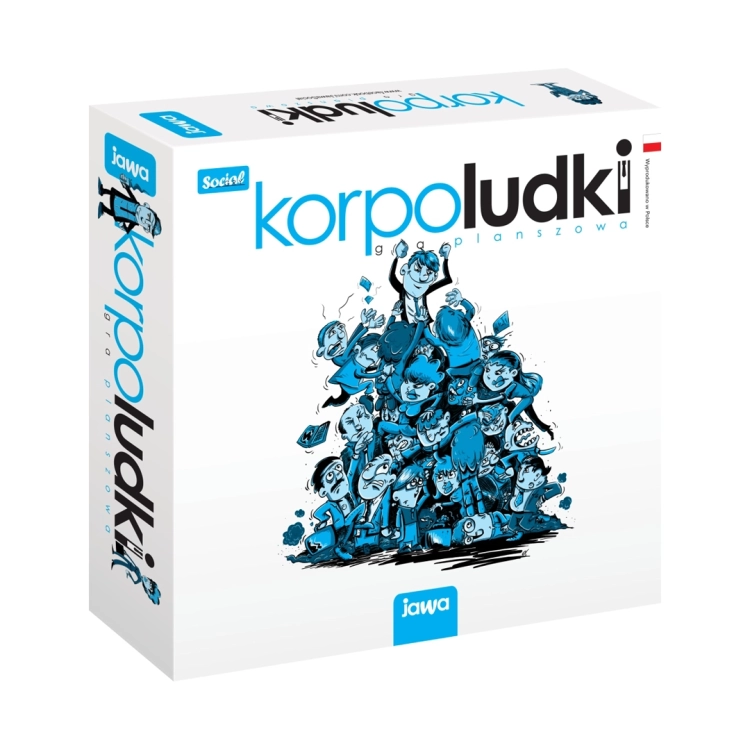 Przód opakowania gry planszowej Korpoludki Jawa 12+