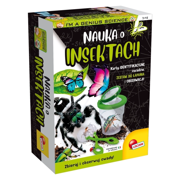 Opakowanie zestawu naukowego Mały geniusz Nauka o insektach Lisciani 7+