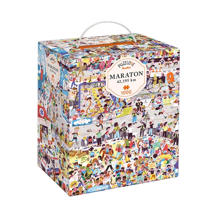 Pudełko puzzli Puzzlove Maraton 1000 elementów od CzuCzu – widok z przodu
